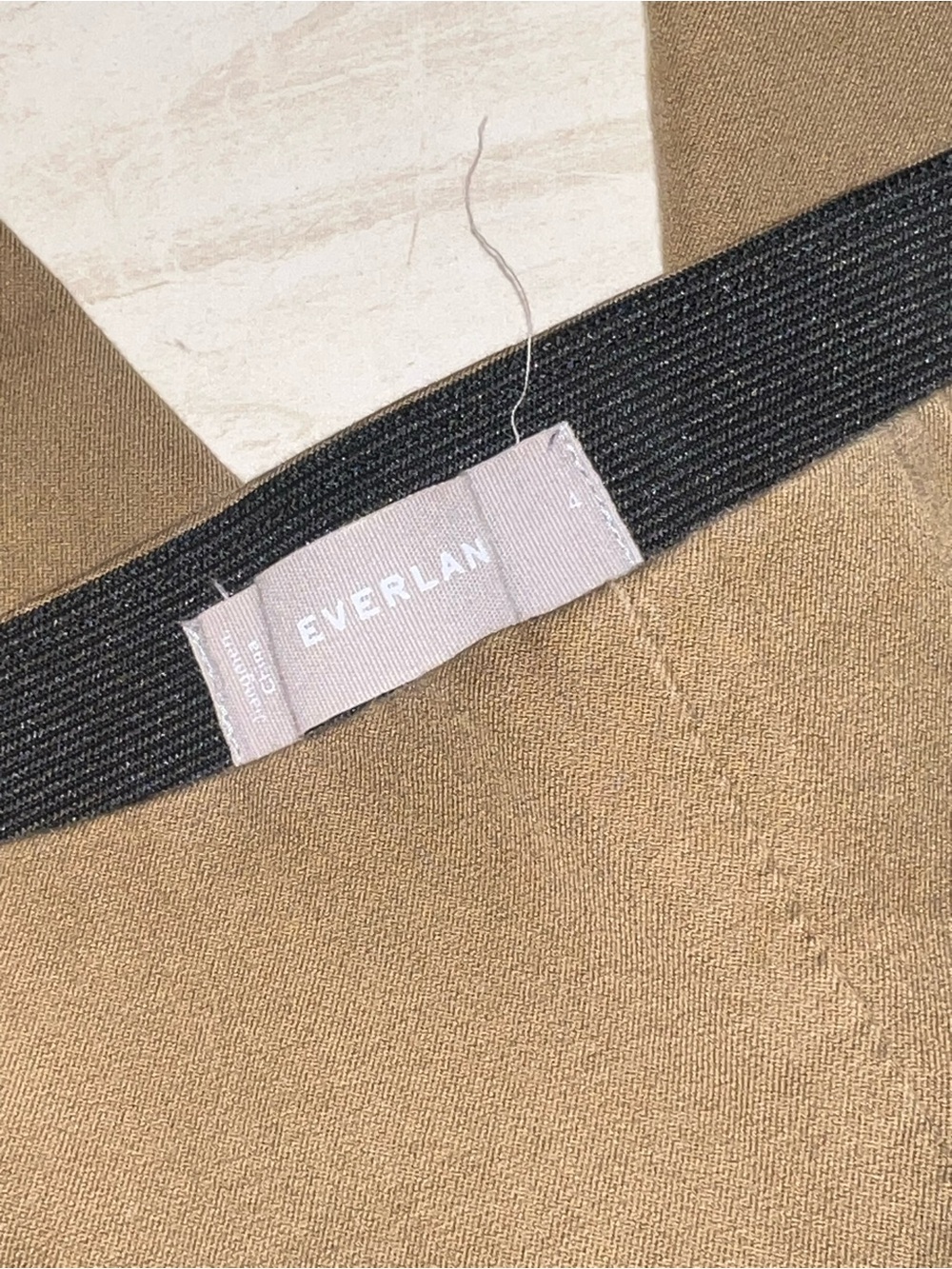 Everlane Tan Skirt with Black Waistband Detail